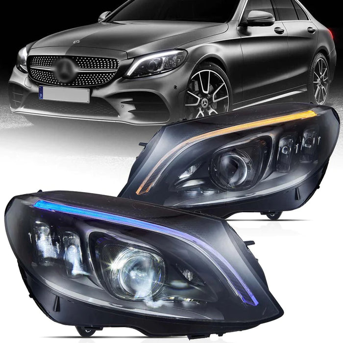 VLAND LED Projector Headlights For Mercedes Benz W205 C-Class 2015-2021