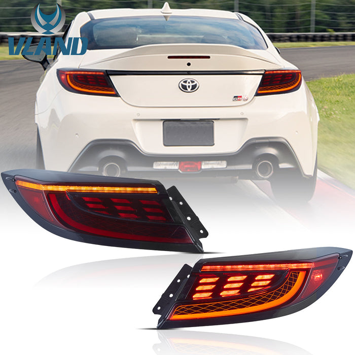 VLAND Full LED Tail Lights for Toyota GR86 Subaru BRZ 2nd Gen ZN8/ZD8 2021-2024
