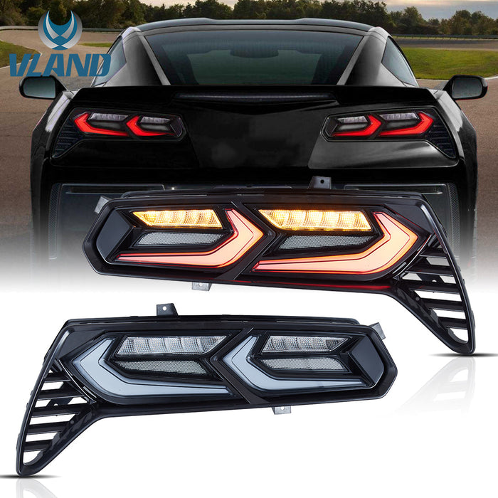 VLAND LED Tail Lights Fit for Chevrolet Chevy Corvette C7 2014-2019 All Models(For North America)