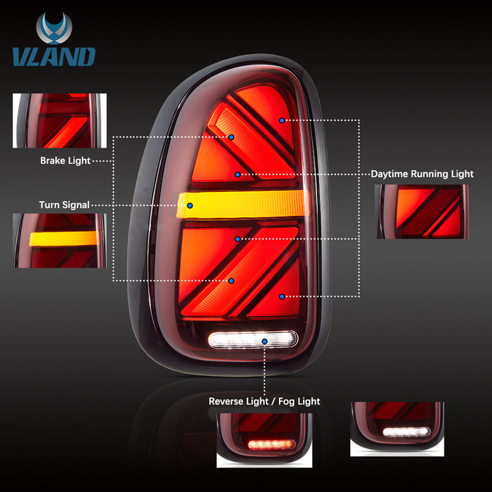 VLAND Full LED Tail Lights For Mini Cooper Countryman R60 2010-2016 (First Generation)