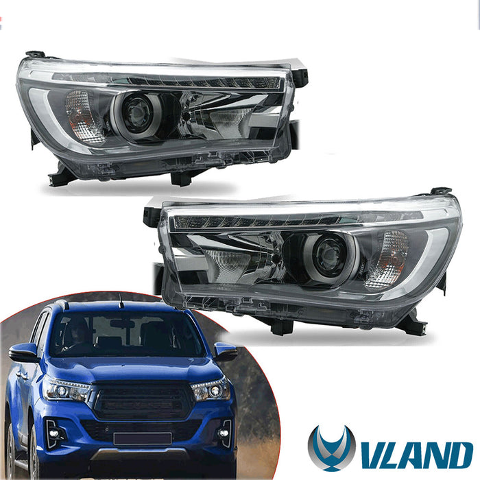 VLAND for Toyota Hilux Vigo Revo 2015-2020 LED Headlights w/ Sequential Turn Signals