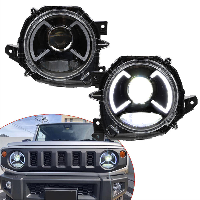 VLAND LED/Projector Headlights For Suzuki Jimny 2019-UP with Blue LED Welcome DRL Light