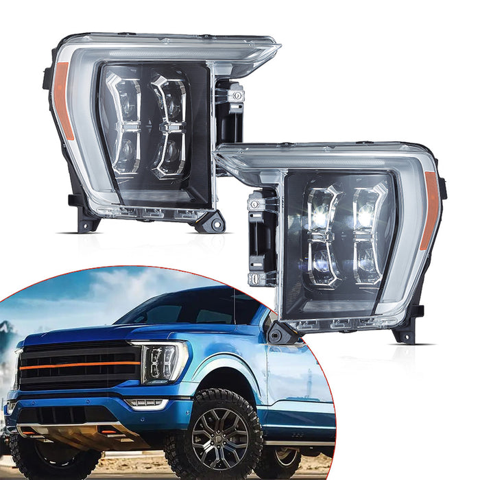 VLAND LED Projector Headlights Fit For Ford F150 2021 2023 14th gen F-150 Raptor 2021-2023
