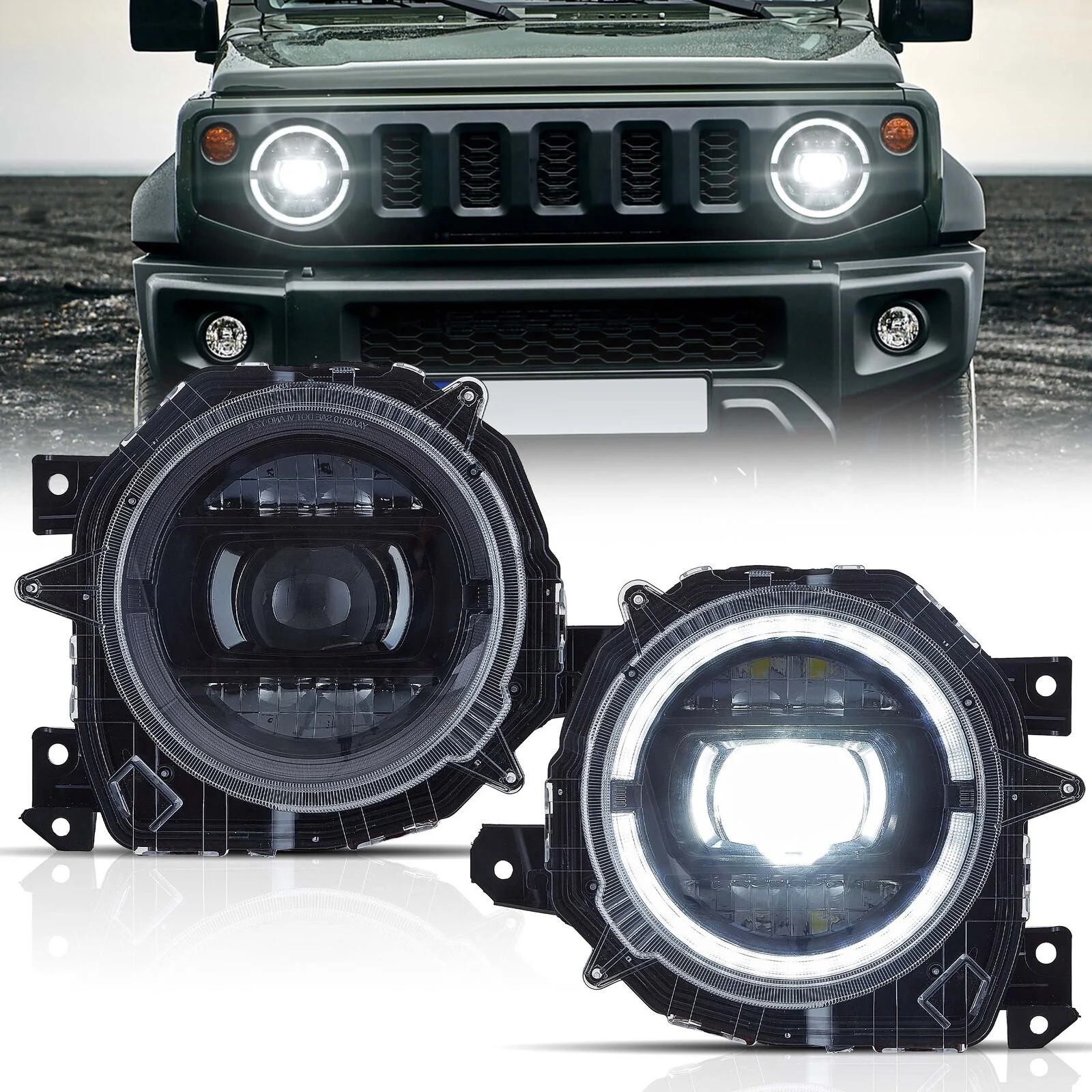 VLAND FULL LED Headlights For Suzuki Jimny 2018-2023 4th Gen JB64W