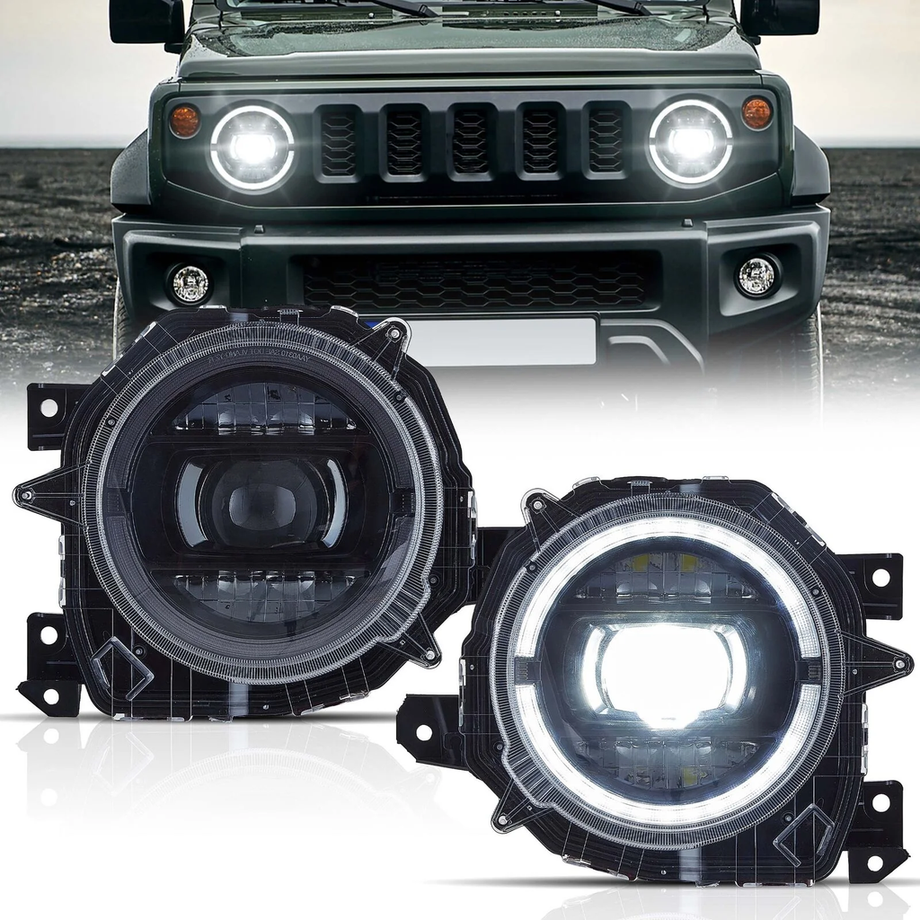 VLAND スズキ ジムニー 2018-2023 4代目 JB64W JB74W 用 フルLEDヘッド