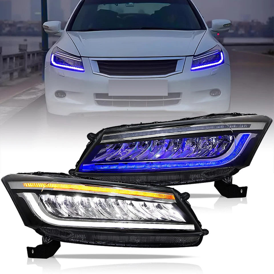 VLAND Full LED Headlights For 2008-2012 Honda Accord 8th Gen W