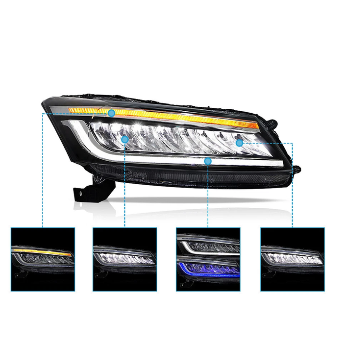 <tc>VLAND</tc> Phares à LED pour Honda Accord 8e génération 2008-2012 avec système Dynamic&Séquentiel