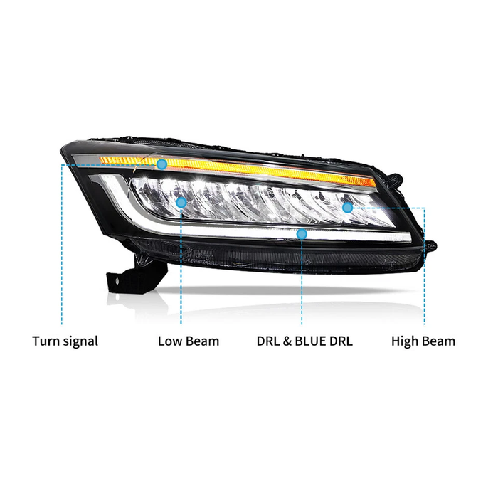<tc>VLAND</tc> Phares à LED pour Honda Accord 8e génération 2008-2012 avec système Dynamic&Séquentiel