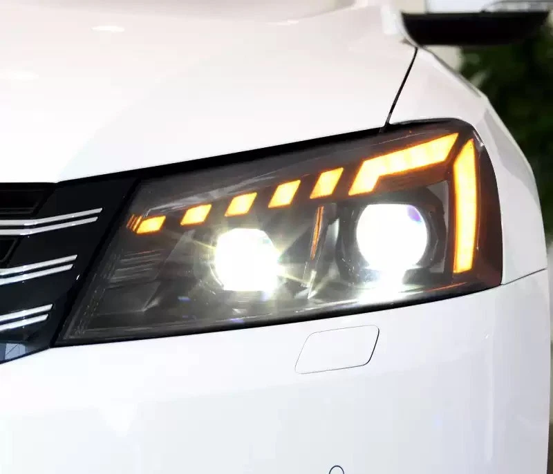 VLAND Full LED Projector Headlights For 2011-2015 Volkswagen Passat W/DRL Startup Animation