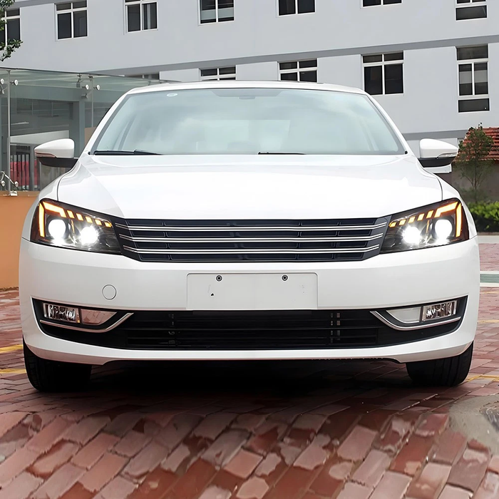 VLAND Full LED Projector Headlights For 2011-2015 Volkswagen Passat W/DRL Startup Animation