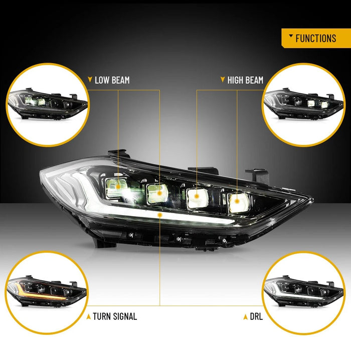 VLAND LED Headlight For 2017-2018 Hyundai Elantra W/Sequential Turn