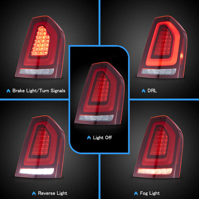 VLAND LED Headlights+Red LED Tail Lights For 2011-14 Chrysler 300 w/Animation VLAND LED Headlights+Red LED Tail Lights For 2011-14 Chrysler 300 w/Animation