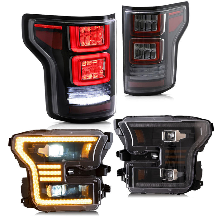VLAND LED Headlights And Tail Lights For 2015-2020 Ford F150 Front & Rear Lights Kit