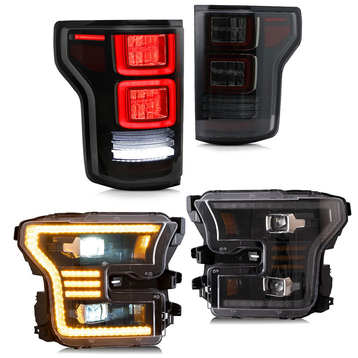 VLAND LED Headlights And Tail Lights For 2015-2020 Ford F150 Front & Rear Lights Kit
