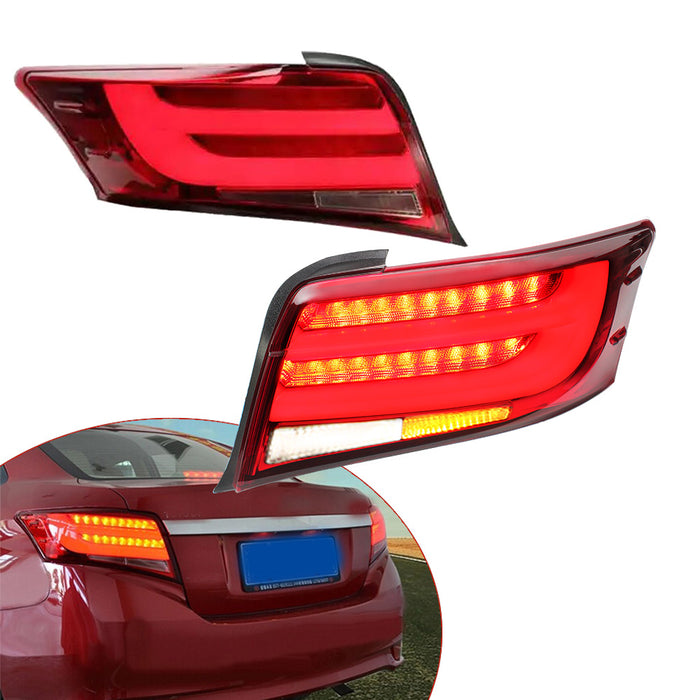 Fanali posteriori a LED VLAND per Toyota Vios 2013-2019 Rosso Fumè YAB-VC-0240