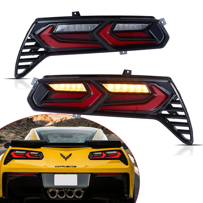 VLAND LED Tail Lights Fit for Chevrolet Chevy Corvette C7 2014-2019 All Models(For North America)