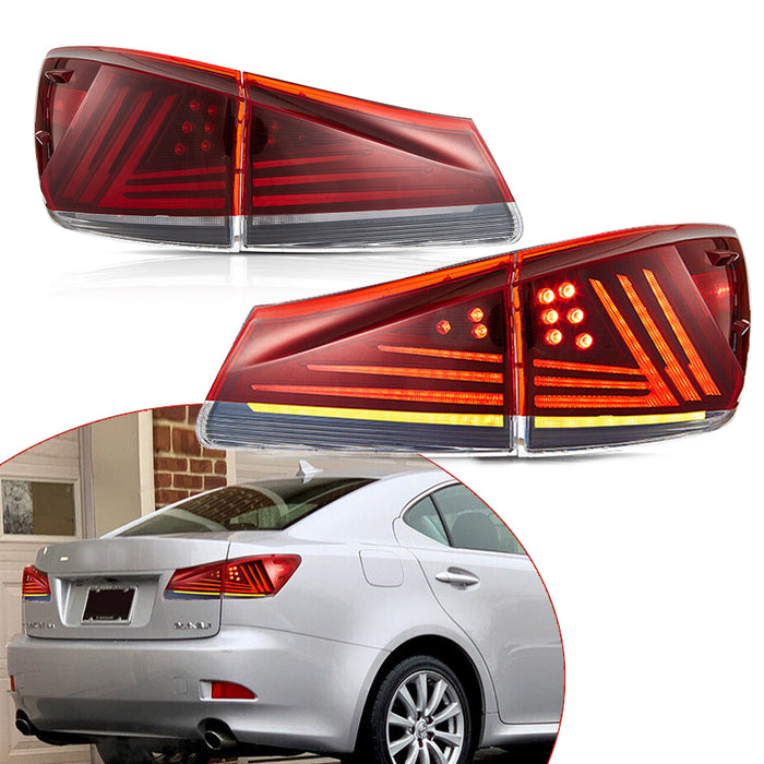VLAND LED Tail Lights For Lexus IS250 350 ISF 2006-2013 IS200d IS F 2008-2014 w/Animation