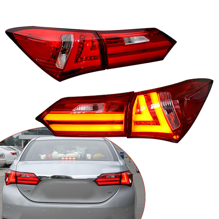 VLAND Custom for Toyota Corolla LED Tail Lights 2014 2015 2016 2017 2018 with Sequential Turn Signal (MOQ of 100)