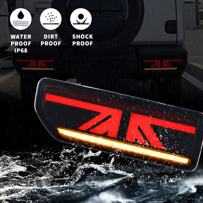 VLAND for Suzuki Jimny LED Rear Lights 2019-up Smoked / Red Clear ABS, PMMA, GLASS Material YAB-JMN-0311
