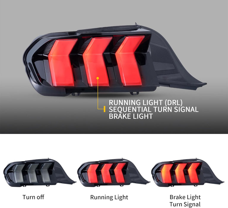 <tc>VLAND</tc> フォード マスタング 2024-2025 用フル LED テールライト (米国版)