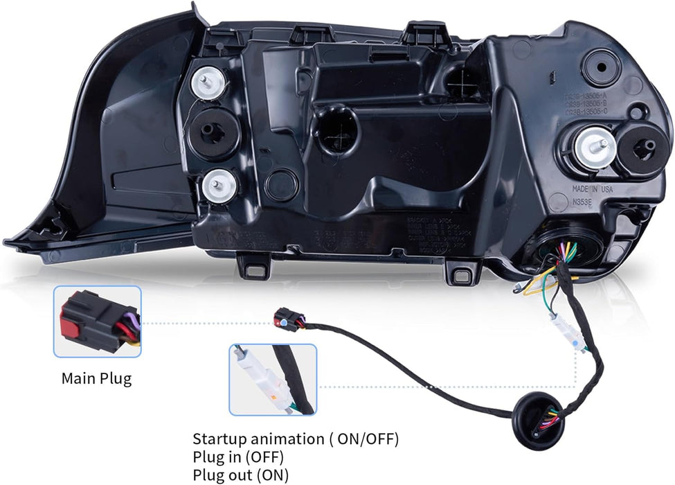 <tc>VLAND</tc> フォード マスタング 2024-2025 用フル LED テールライト (米国版)