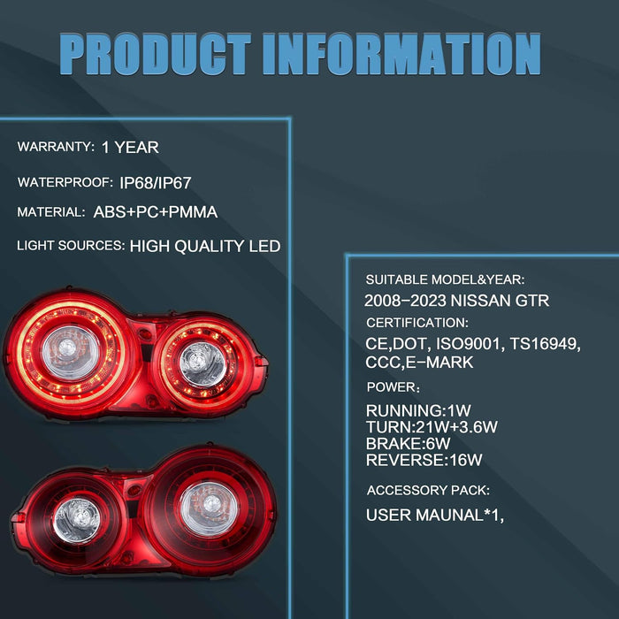 <tc>VLAND</tc> 日産 GTR R35 2008-2023用 LEDテールライト