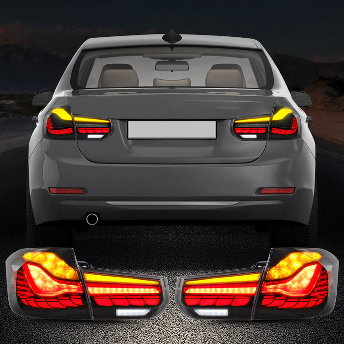 VLAND Full LED Taillights Fit for BMW 3-Series BMW F30 F35 F80 320i 328i 328D 335i M3 6th Gen Sedan 2013-2018