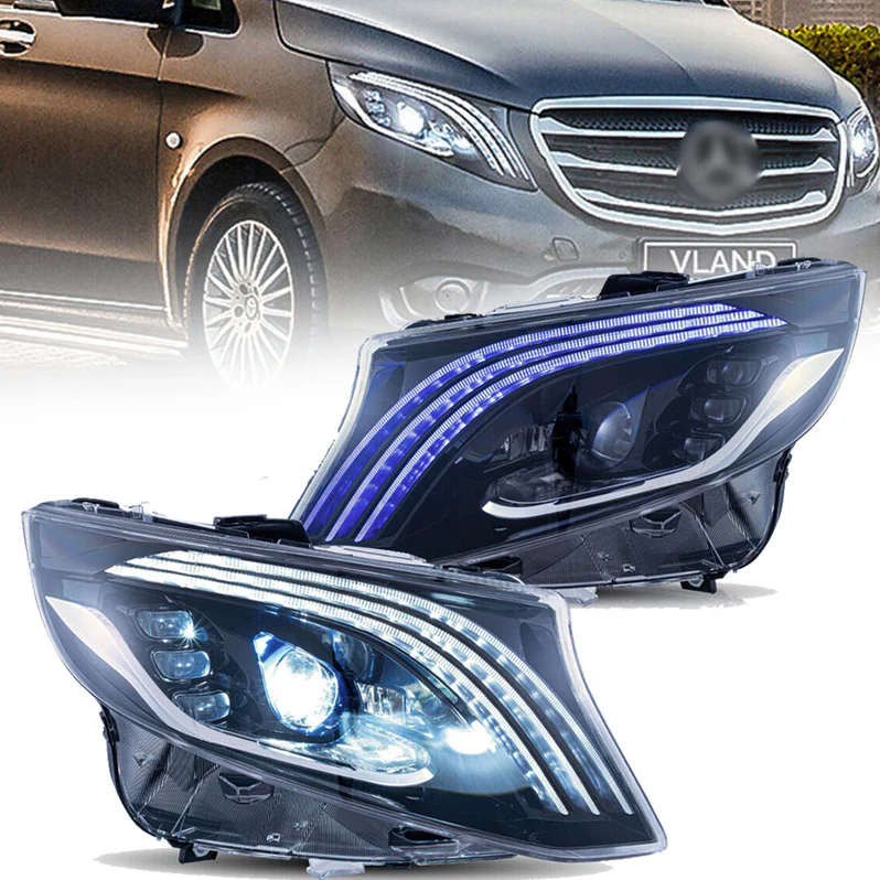 VLAND LED Headlights For 2016-2023 Mercedes Benz V-Class Metris/Vito W ...