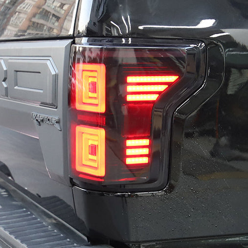 VLAND Tail Lights For Ford F150 2015-2020 with Red Turn Signal