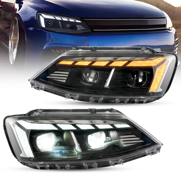 <tc>VLAND</tc> フォルクスワーゲン ジェッタ MK6 サジター 2012-2018 用 LED ヘッドライト（シーケンシャルターン機能付き）