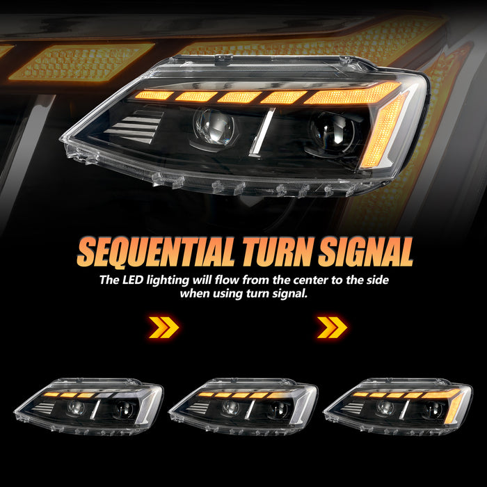 <tc>VLAND</tc> フォルクスワーゲン ジェッタ MK6 サジター 2012-2018 用 LED ヘッドライト（シーケンシャルターン機能付き）
