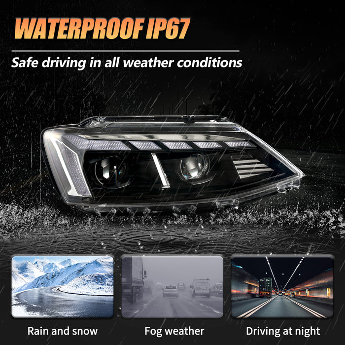 <tc>VLAND</tc> フォルクスワーゲン ジェッタ MK6 サジター 2012-2018 用 LED ヘッドライト（シーケンシャルターン機能付き）