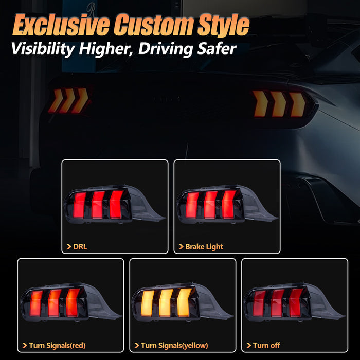 <tc>VLAND</tc> フォード マスタング 2024-2025 用フル LED テールライト (米国版)