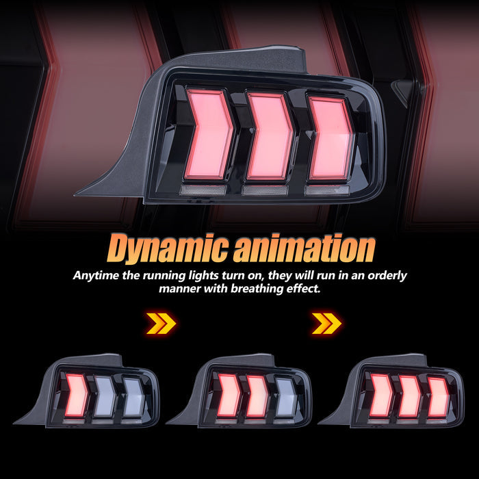 <tc>VLAND</tc> フォード マスタング 2005-2009 用 フル LED RGB テールライト（シーケンシャルターンシグナル付き）