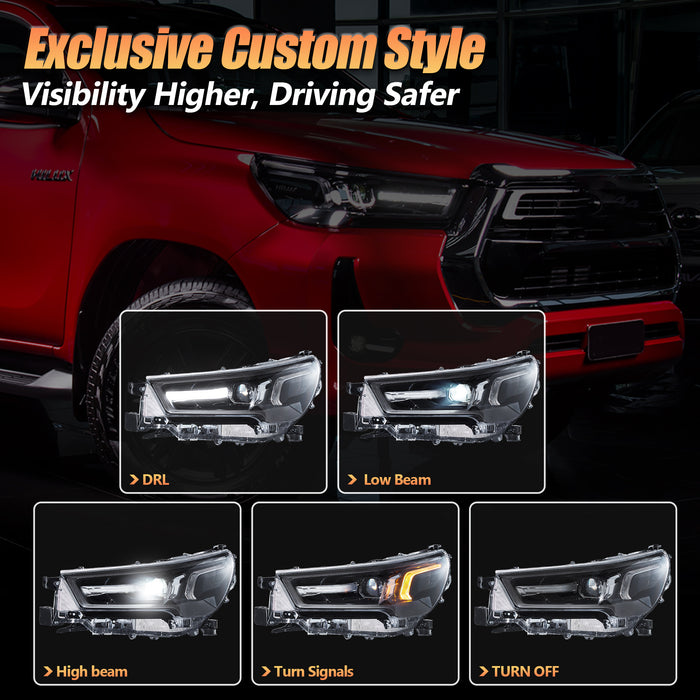 VLAND LED Headlights For Toyota Hilux / Revo 2021-2024