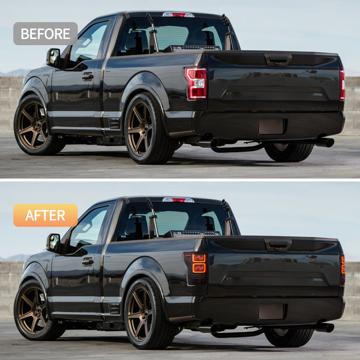 プラグアンドプレイ VLAND 2015-2020年式フォードF150用OLEDテールライト（アニメーションアンバーウィンカー付き）