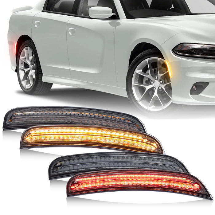 VLAND Front And Rear LED Side Marker Lamps For 2015-2023 Dodge Charger