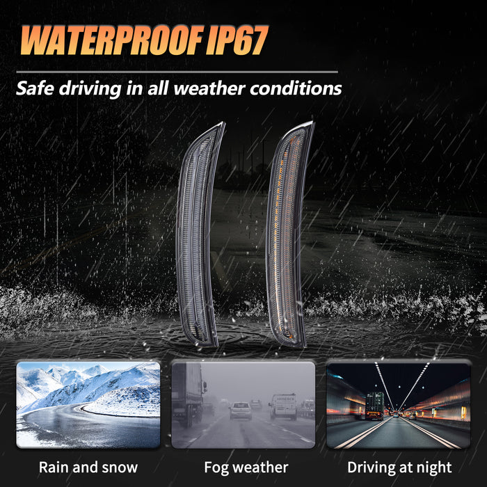 VLAND Front And Rear LED Side Marker Lamps For 2015-2023 Dodge Charger