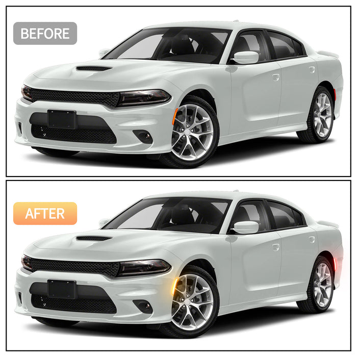 VLAND Front And Rear LED Side Marker Lamps For 2015-2023 Dodge Charger