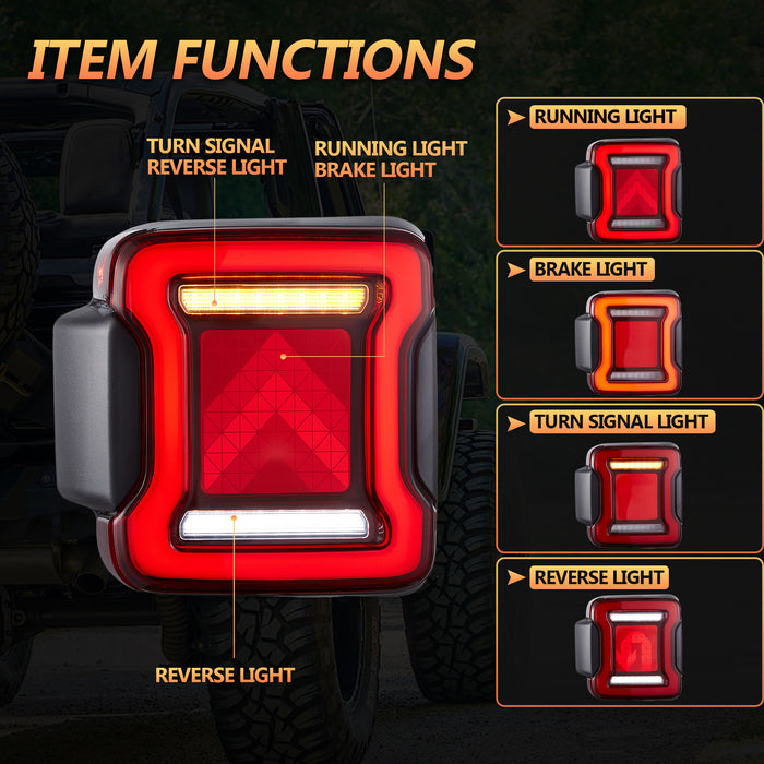 VLAND OLED Taillights For 2018-2023 Jeep Wrangler JL JLU
