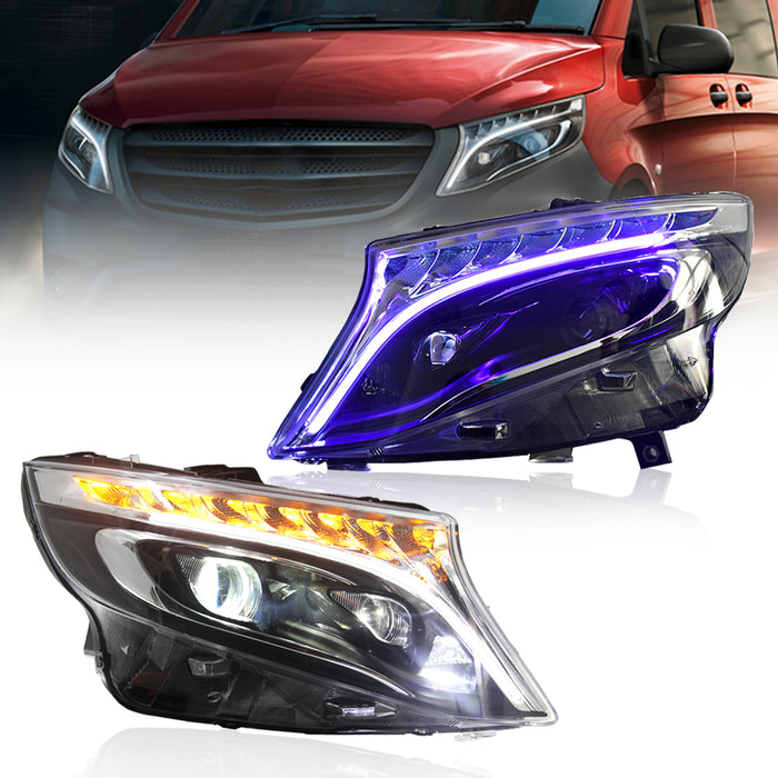 VLAND LED Headlights For 2016-2023 Mercedes Benz Vito / Metris W447 V-Class