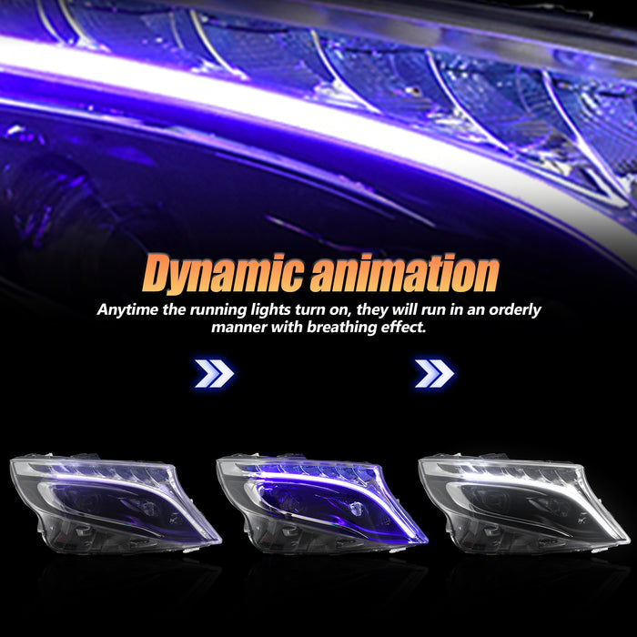 VLAND LED Headlights For 2016-2023 Mercedes Benz Vito / Metris W447 V-Class