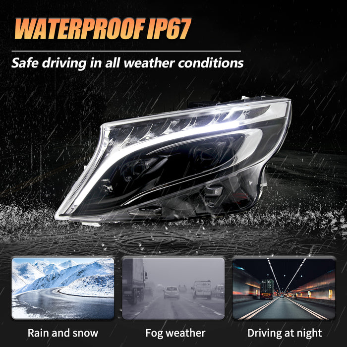 VLAND LED Headlights For 2016-2023 Mercedes Benz Vito / Metris W447 V-Class