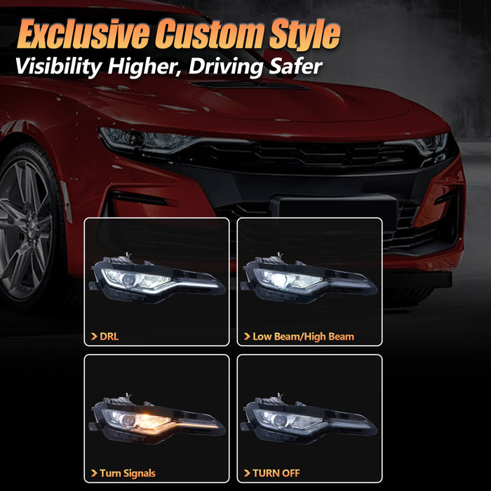 VLAND LED Headlights For 2018-2024 Chevrolet Camaro RS|1SS|2SS