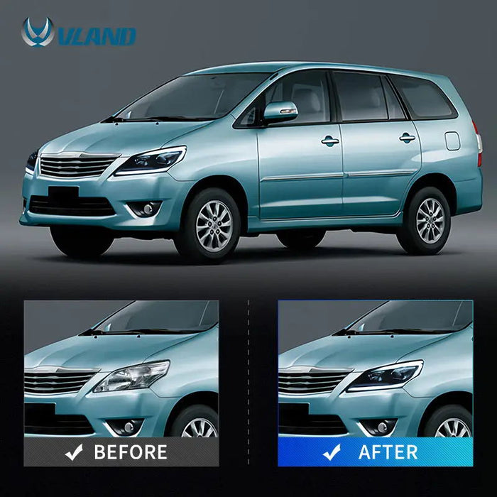 VLAND HID Projector Headlights for Toyota Innova 2012-2015 Toyota Innova 2012-2015 1st Gen AN40 2nd Facelift