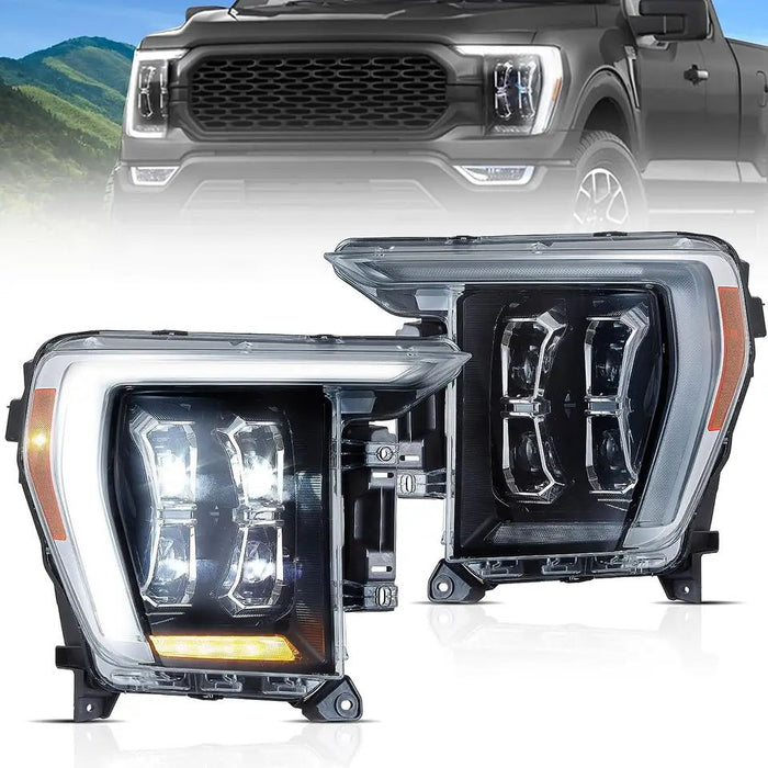VLAND LED Projector Headlights Fit For Ford F150 2021 2023 14th gen F-150 Raptor 2021-2023