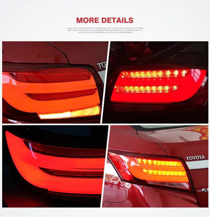 VLAND pour Toyota Vios LED Feux Arrière 2013-2019 Rouge Fumé YAB-VC-0240