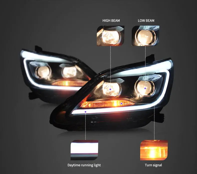 VLAND LED Projector Headlights for Toyota Innova 2012-2015 Toyota Innova 2012-2015 w/ Sequential Indicator