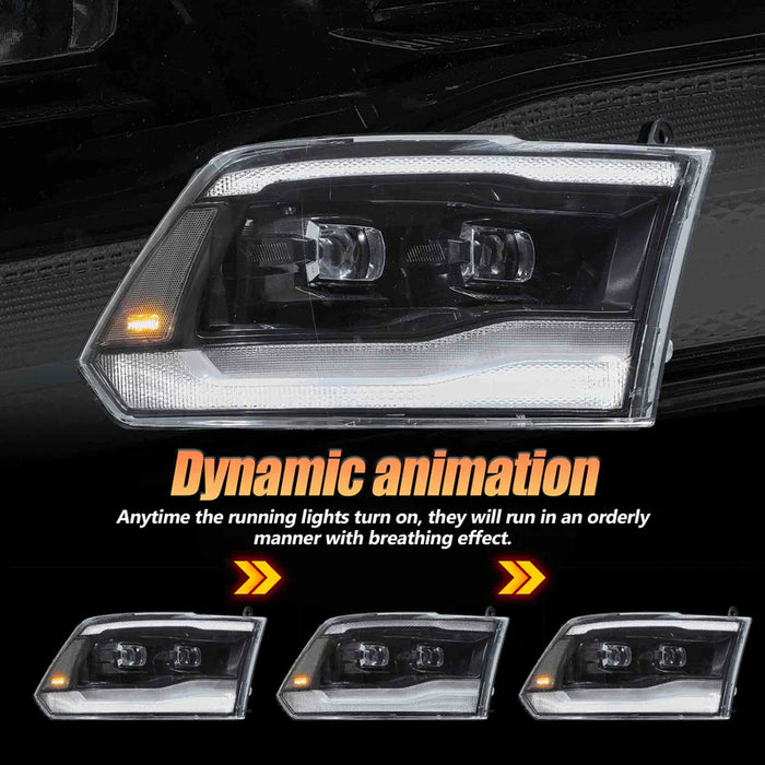 VLAND LED Projector Headlight For 2009-2021 Dodge Ram 1500/2500/3500 w/Start-up VLAND LED Projector Headlight For 2009-2021 Dodge Ram 1500/2500/3500 w/Start-up