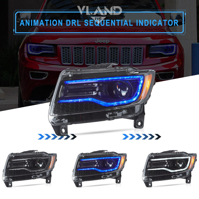 VLAND LED Headlights For 2011-2013 Jeep Grand Cherokee (WK2) VLAND LED Headlights For 2011-2013 Jeep Grand Cherokee (WK2)